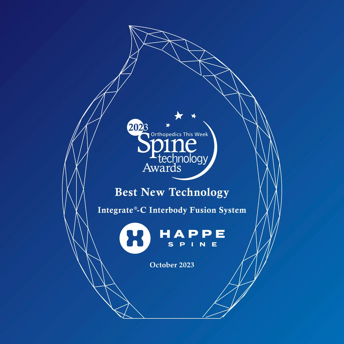 Orthopedics This Week 2023 Spine Technology Award for Best New Technology, INTEGRATE-C Interbody Fusion System