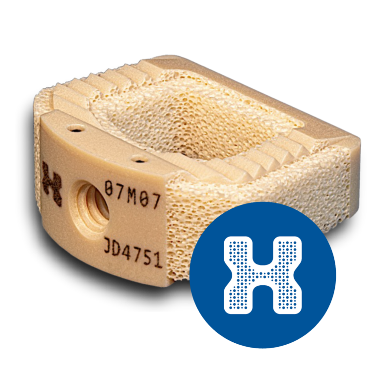 HAPPE INTEGRATE-C interbody fusion implant with HAPPE logo